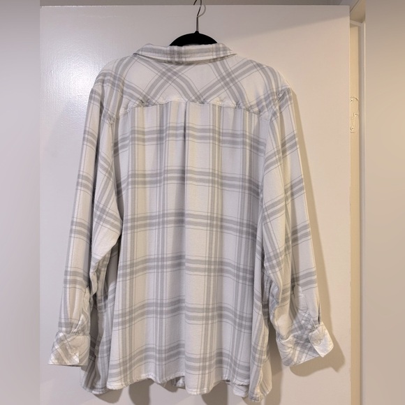 Well Worn white and gray super soft plaid 3x - Picture 5 of 6